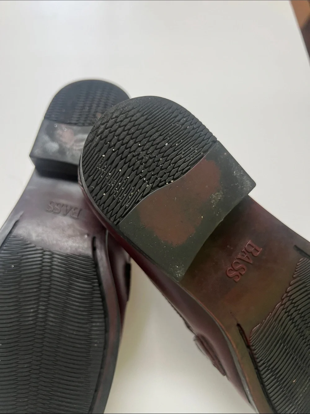 Bass Men's Dark Burgundy Leather Penny Loafers